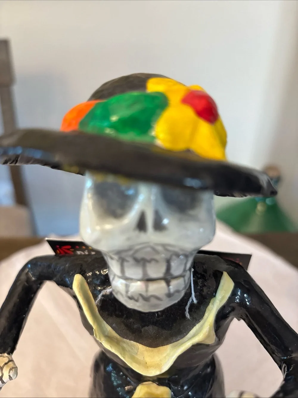 Mexican Skeleton Catrina Figure Day of the Dead Paper Mache 12”